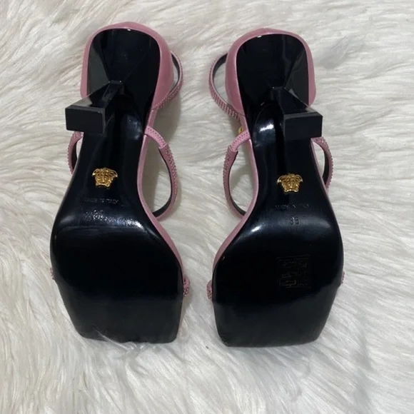 Versace Crystal Embellished ankle strap‎ sandal size 35EU - Picture 9 of 17